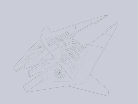 Vaisseau spatial low poly Modèle 3D