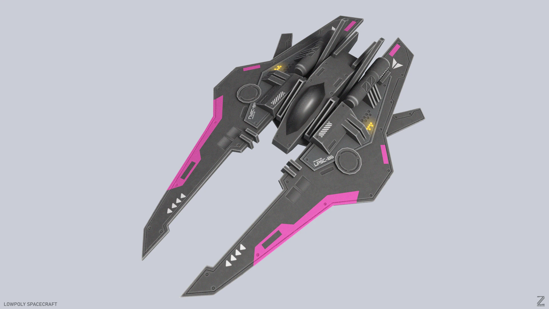 Nave espacial de baixo poli Modelo 3D .c4d .max .obj .3ds .fbx .stl .blend 