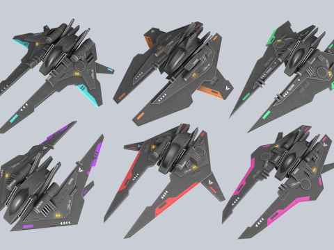 Low poly spacecraft collection Modelo 3D