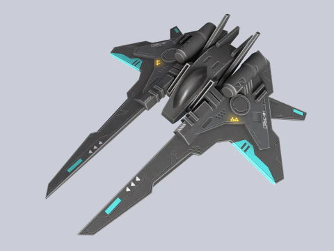 Collezione di veicoli spaziali low poly Modello 3D