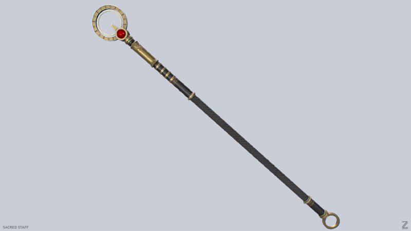 Sacred staff 3D Model .c4d .max .obj .3ds .fbx .stl .blend 