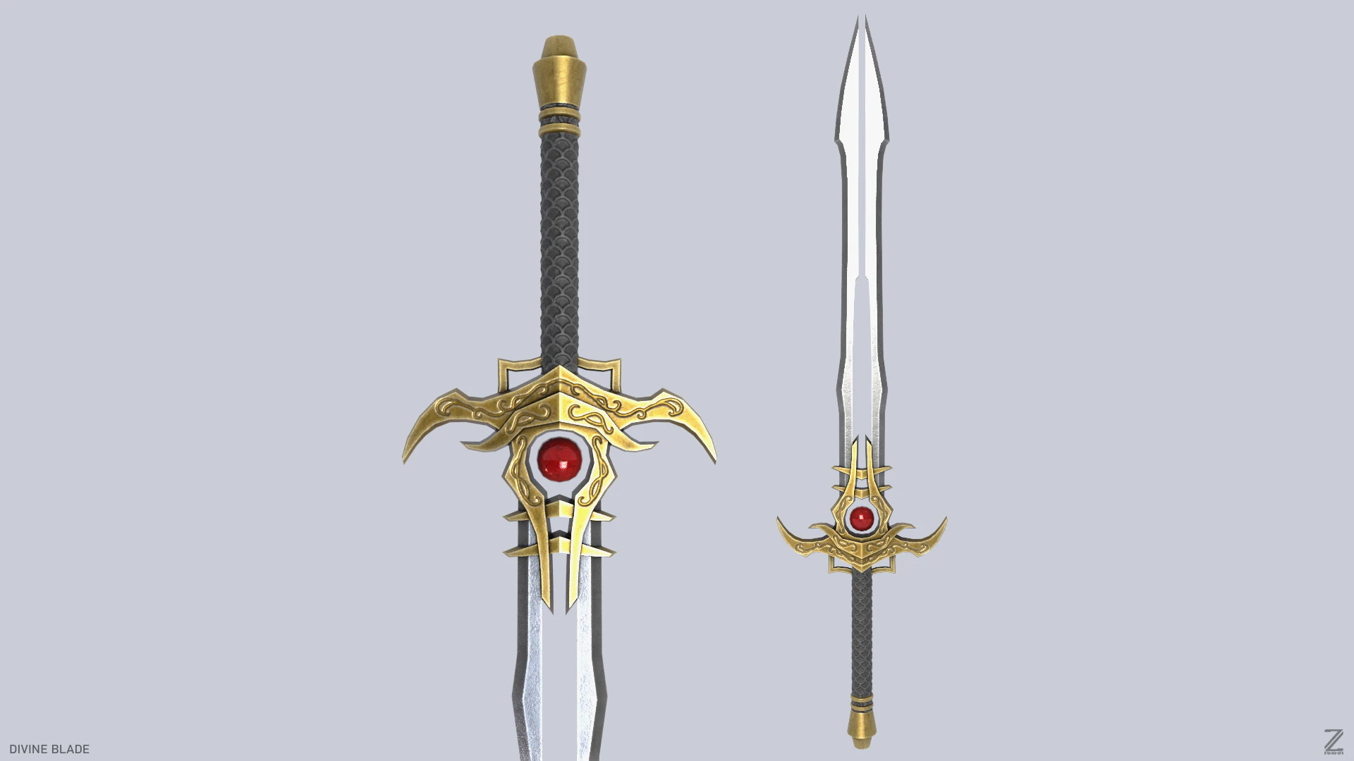 Divine blade 3D Model .c4d .max .obj .3ds .fbx .stl .blend 