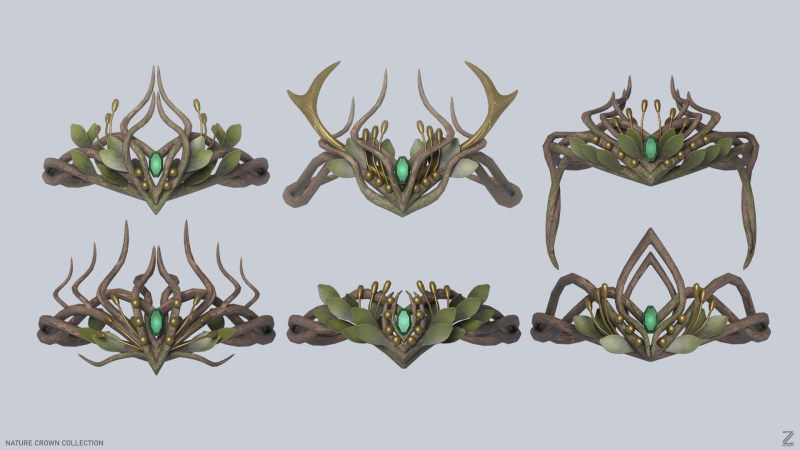 Nature crown collection 3D Model .c4d .max .obj .3ds .fbx .stl .blend 