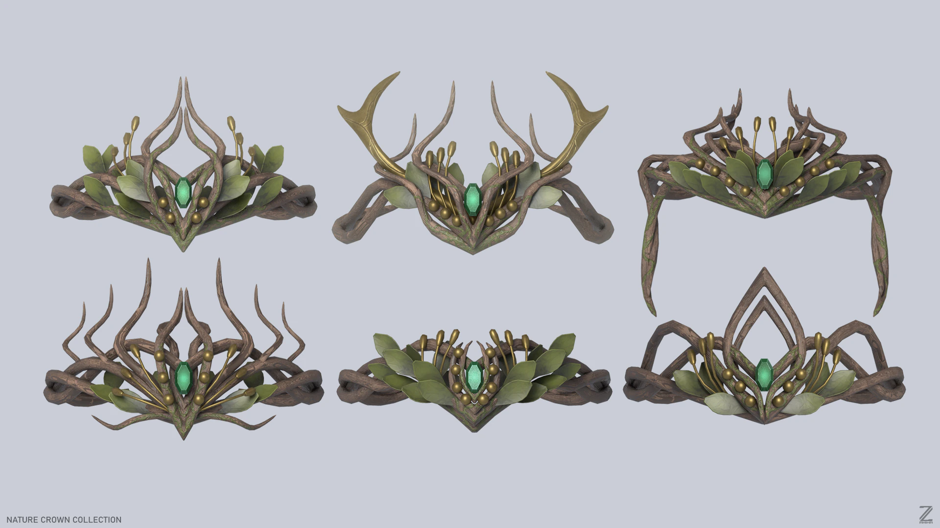 Nature crown collection 3D Model .c4d .max .obj .3ds .fbx .stl .blend