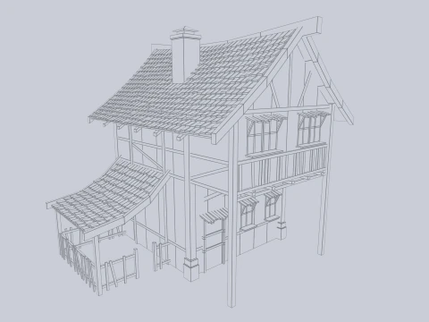 Средневековый дом 3D Модель