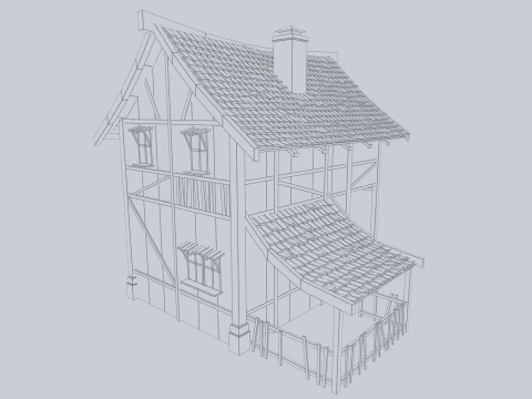 Средневековый дом 3D Модель