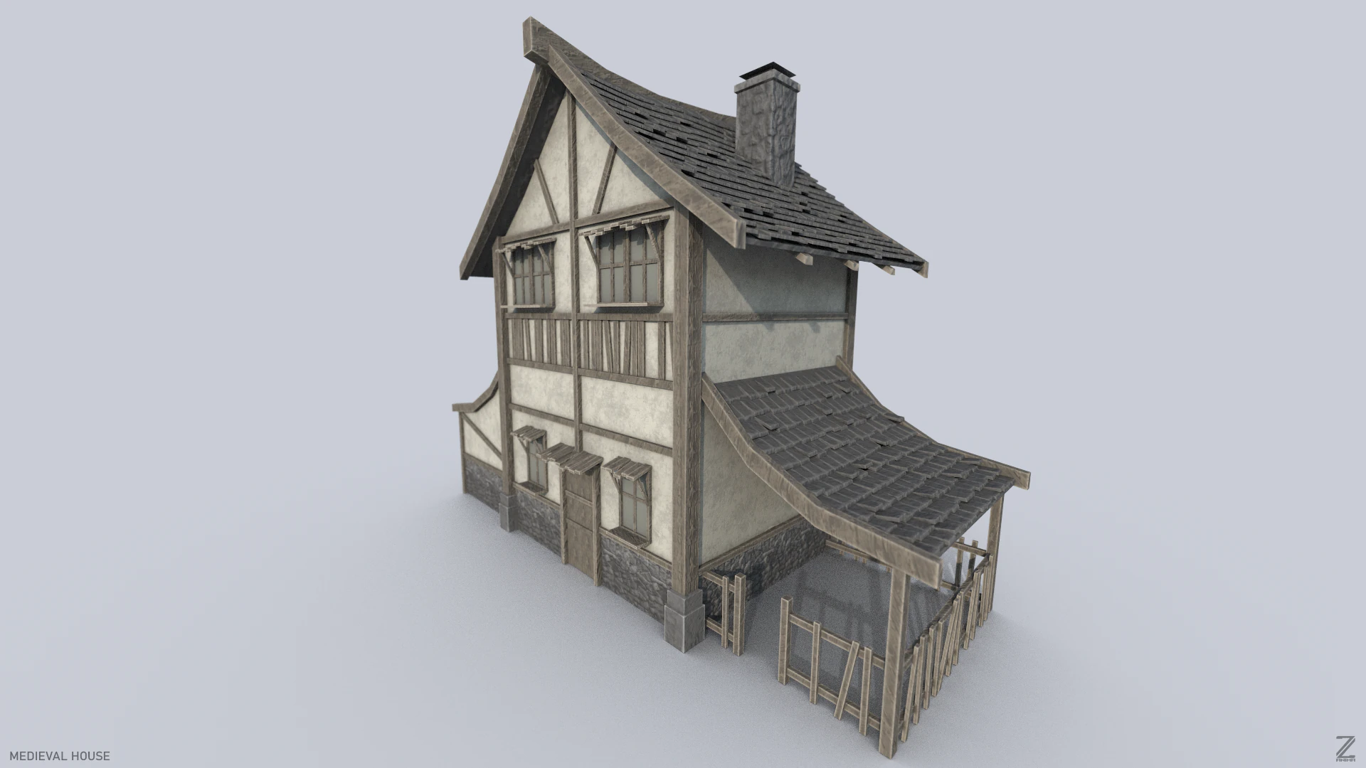 Średniowieczny dom Model 3D .c4d .max .obj .3ds .fbx .stl .blend 