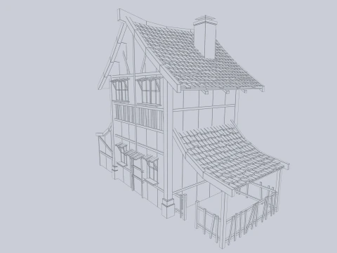 Średniowieczny dom Model 3D