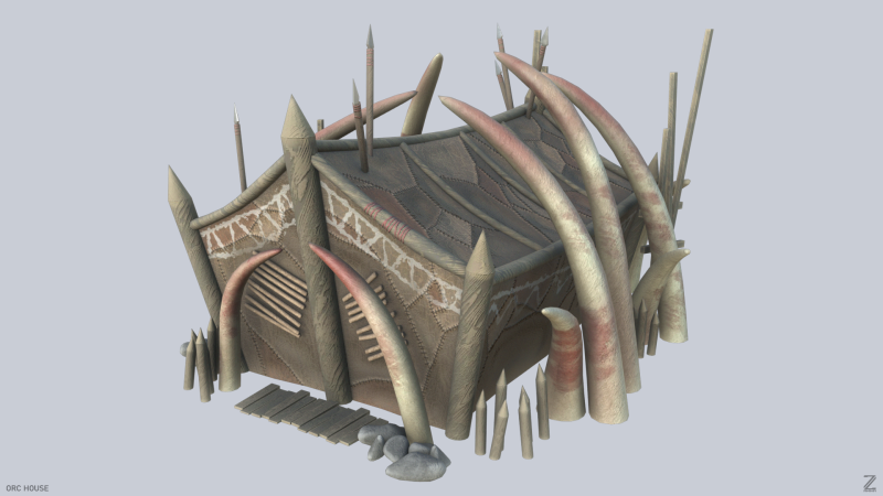 Orc house 3D Модель .c4d .max .obj .3ds .fbx .stl .blend 