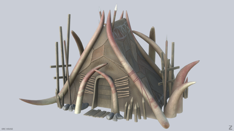 Orc house 3D Model .c4d .max .obj .3ds .fbx .stl .blend 
