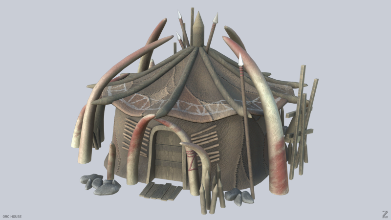 Orc house Model 3D .c4d .max .obj .3ds .fbx .stl .blend 