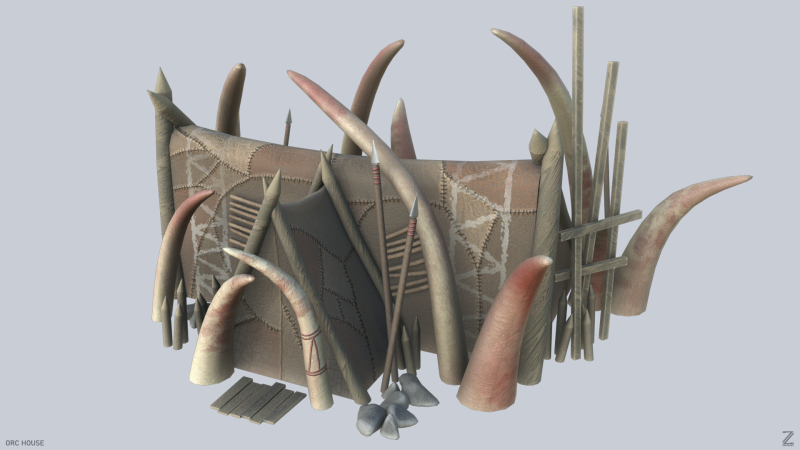 Orc house Model 3D .c4d .max .obj .3ds .fbx .stl .blend 