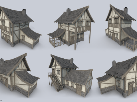 Medieval house collection 3D Модель