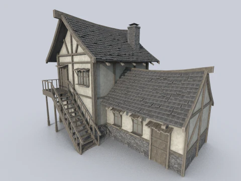 Medieval house collection 3D Model