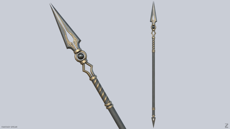 Fantasy spear 3D Model .c4d .max .obj .3ds .fbx .stl .blend 
