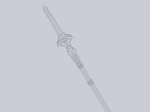 Fantasy spear 3D Model