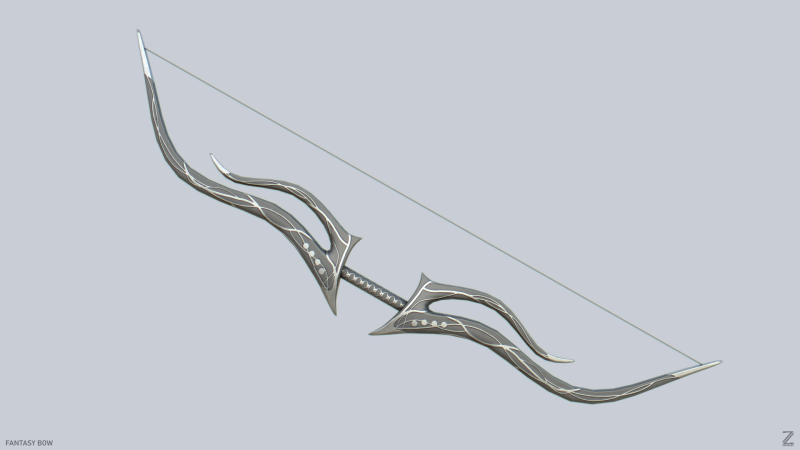 Fantasy bow 3D Модель .c4d .max .obj .3ds .fbx .stl .blend 
