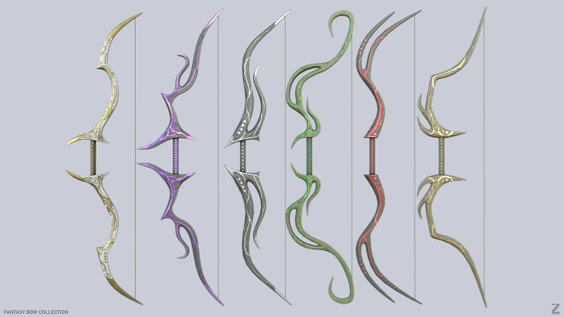 Collezione fiocchi fantasia Modello 3D .c4d .max .obj .3ds .fbx .stl .blend