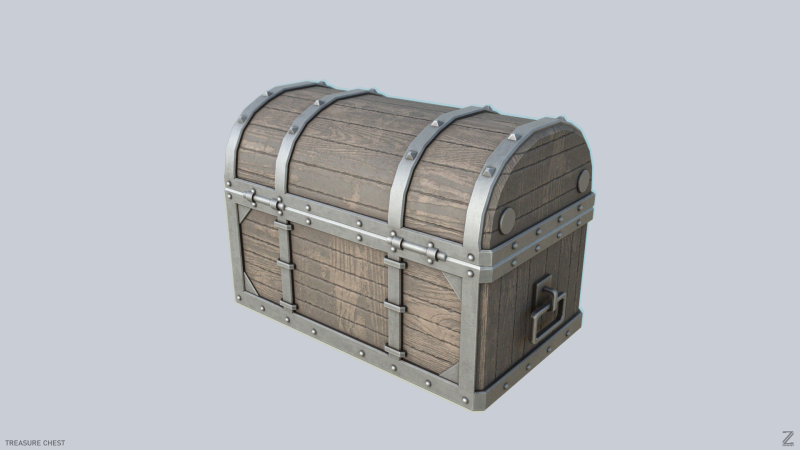 Treasure chest 3D Модель .c4d .max .obj .3ds .fbx .stl .blend 