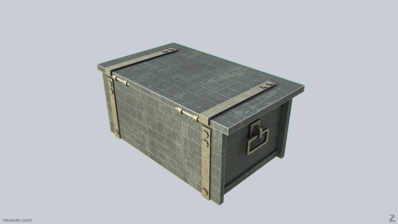 Treasure chest 3D 模型 .c4d .max .obj .3ds .fbx .stl .blend 