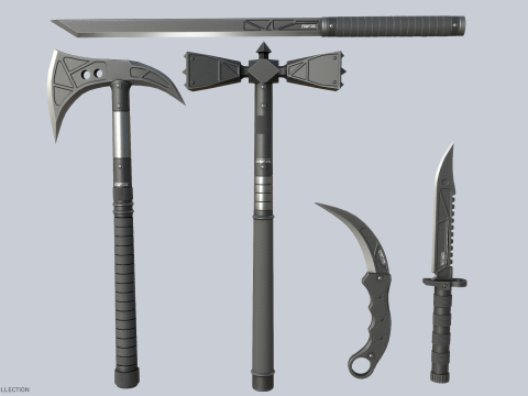 Combat melee weapon collection Modelo 3D