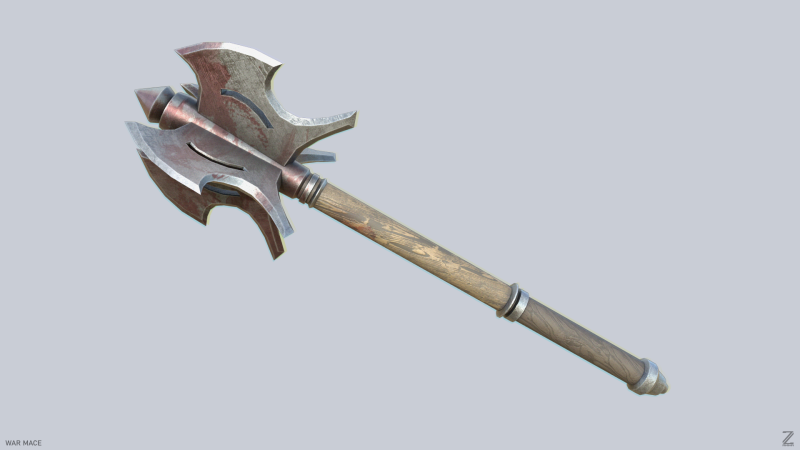 War mace 3D 모델 .c4d .max .obj .3ds .fbx .stl .blend 
