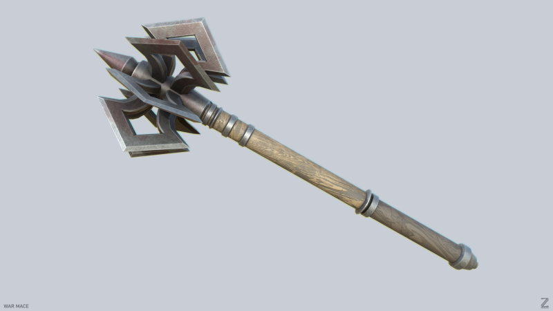 War mace 3D 모델 .c4d .max .obj .3ds .fbx .stl .blend 
