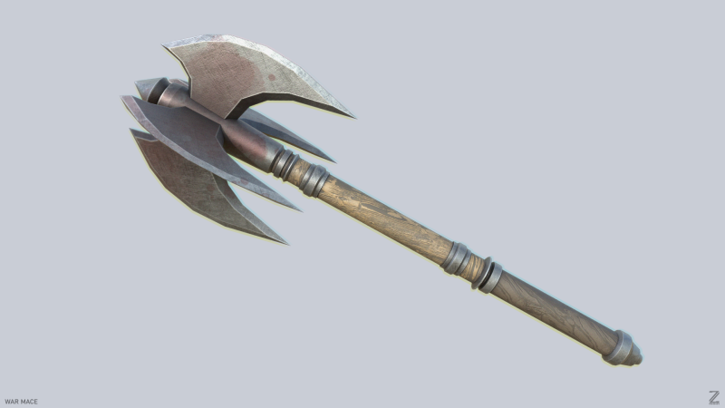 War mace Model 3D .c4d .max .obj .3ds .fbx .stl .blend 