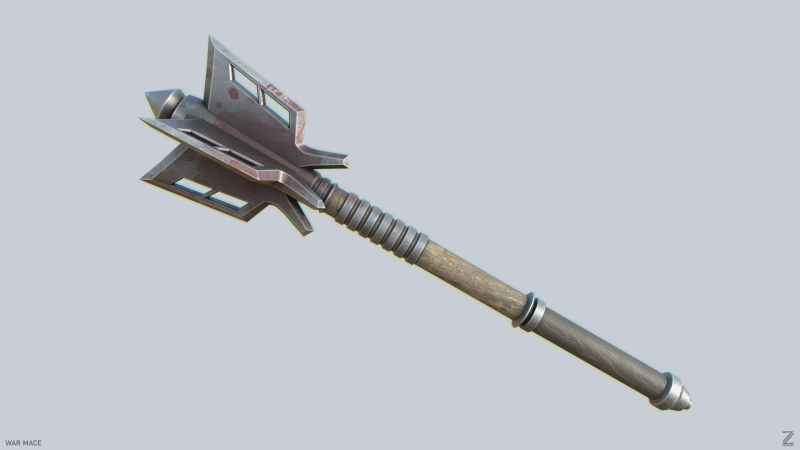 War mace 3D 모델 .c4d .max .obj .3ds .fbx .stl .blend 