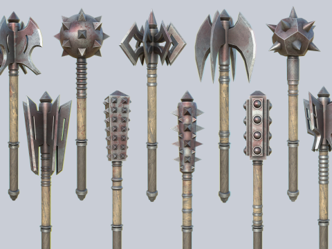War mace collection Modelo 3D