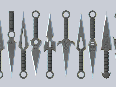 Kunai collection 3D 模型