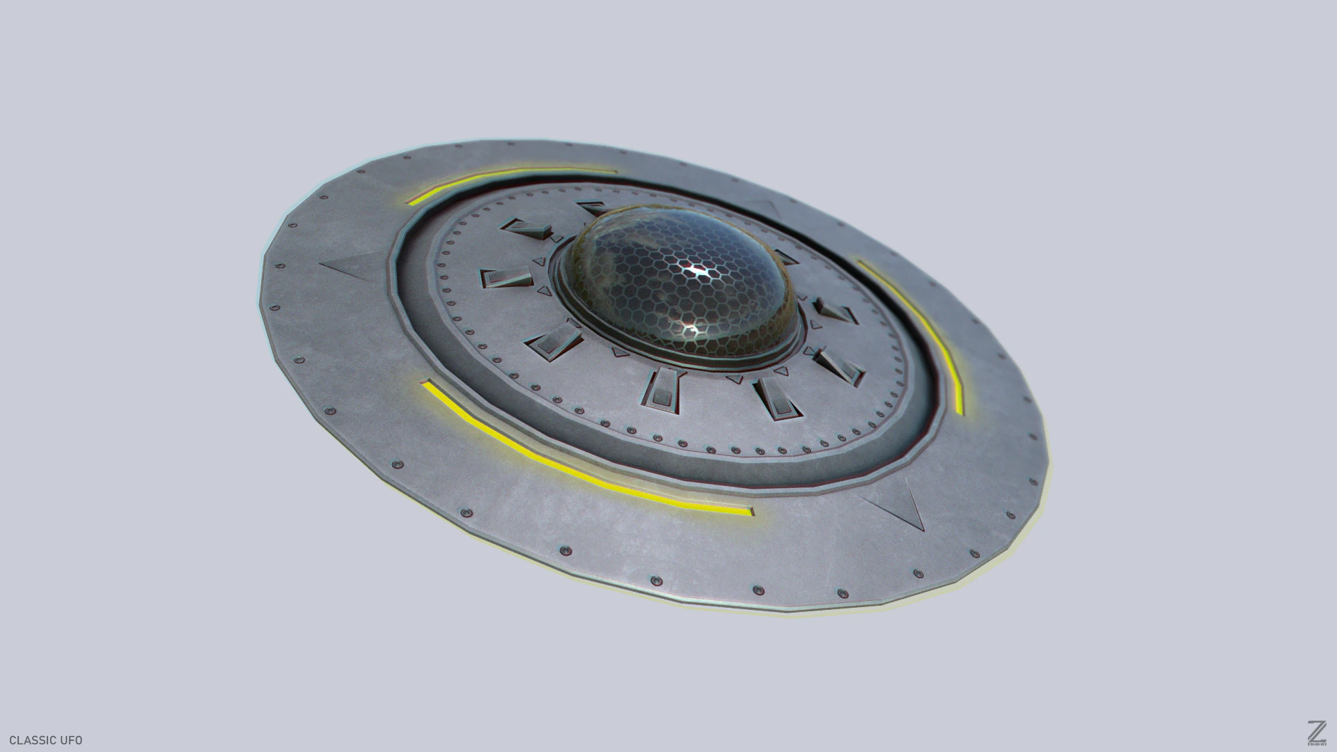 Classic UFO 3D Model .c4d .max .obj .3ds .fbx .stl .blend 