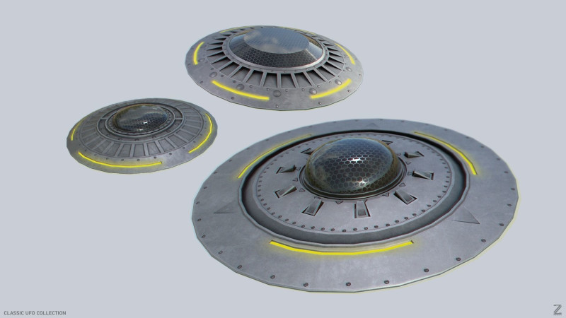 Classic UFO collection Modelo 3D .c4d .max .obj .3ds .fbx .stl .blend 