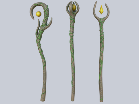 Nature staff collection 3D Model