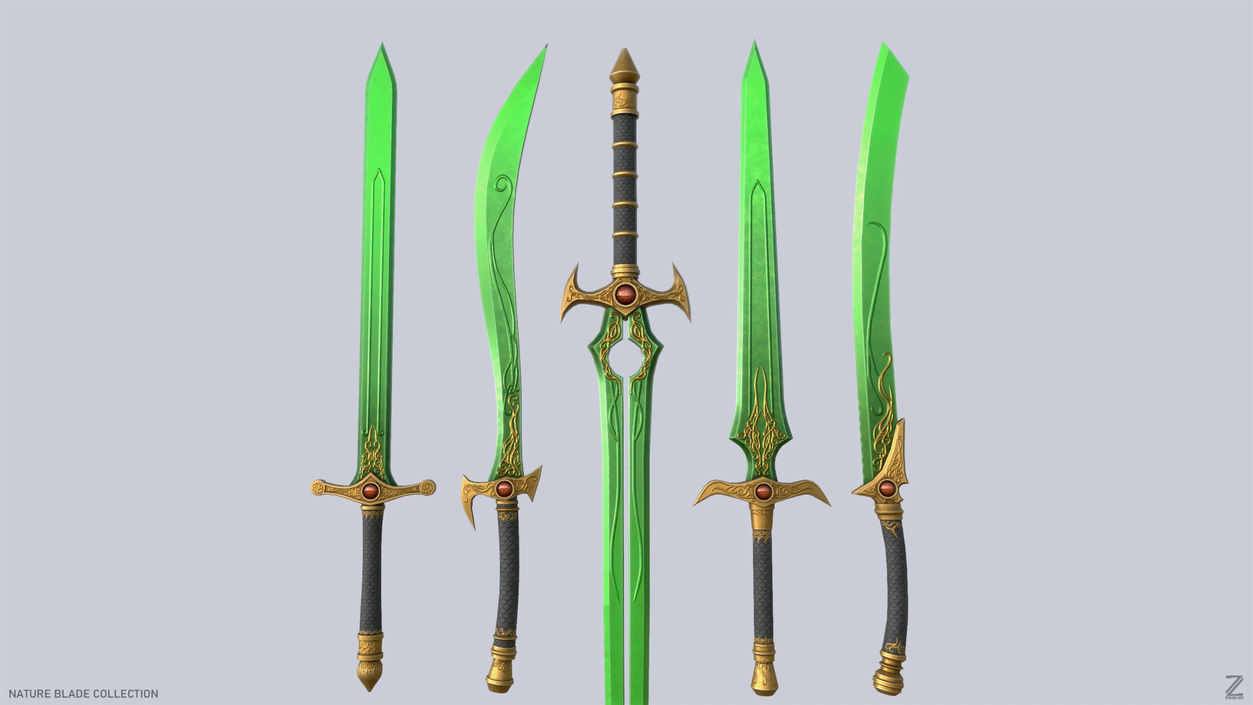 Nature blade collection 3D Model .c4d .max .obj .3ds .fbx .stl .blend 
