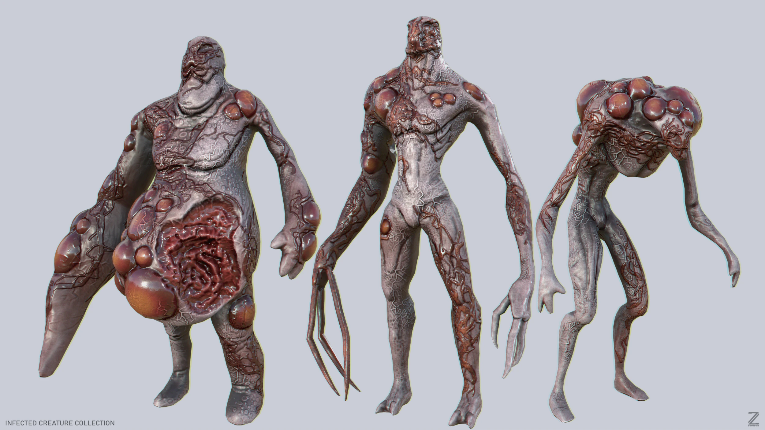 Infected creature collection 3D Model .c4d .max .obj .3ds .fbx .stl .blend 