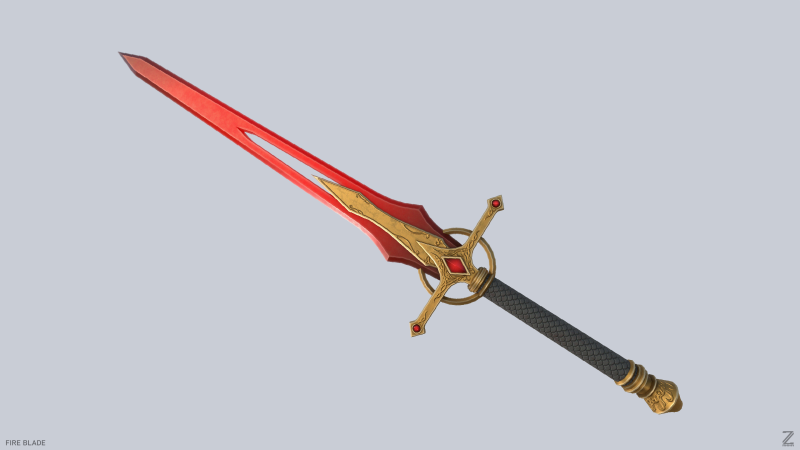 Fire blade 3D Model .c4d .max .obj .3ds .fbx .stl .blend 