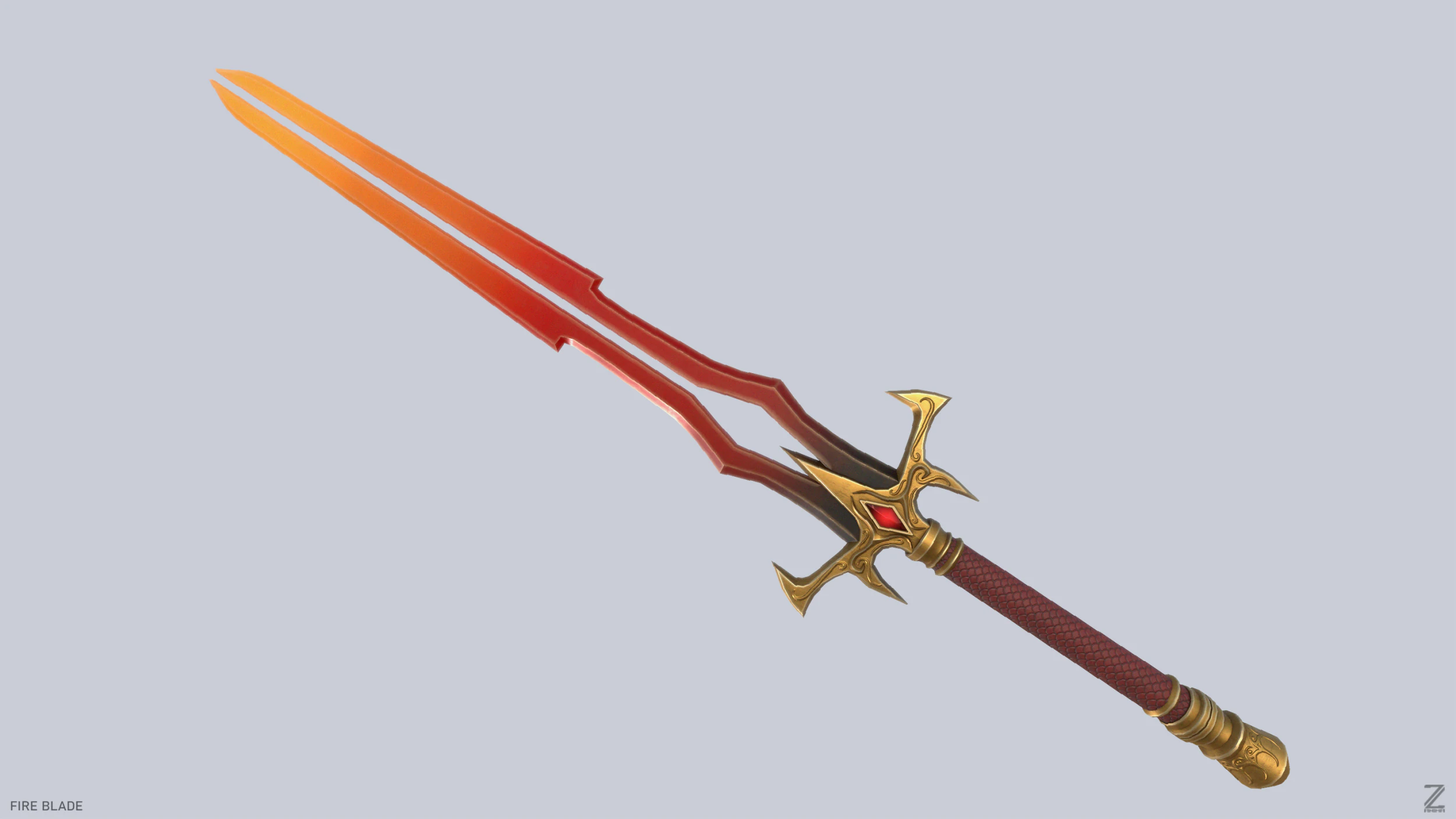 Fire blade 3D Model .c4d .max .obj .3ds .fbx .stl .blend 