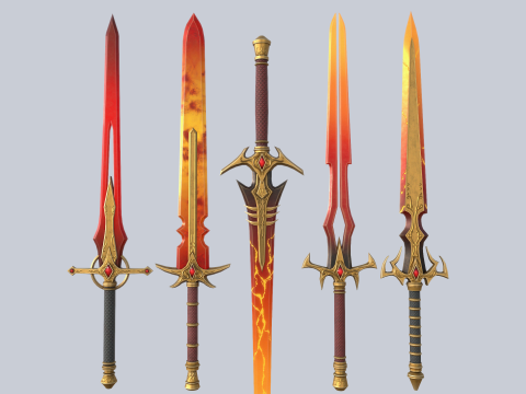 Fire blade collection 3D Model