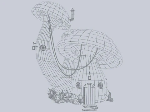 Casa dei funghi Modello 3D