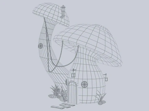 Casa dei funghi Modello 3D