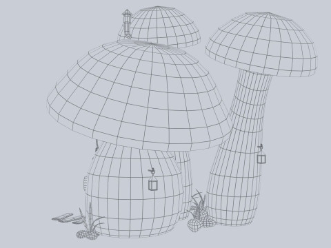 Mushroom house 3D Модель