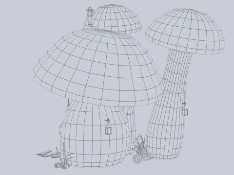 Casa dei funghi Modello 3D