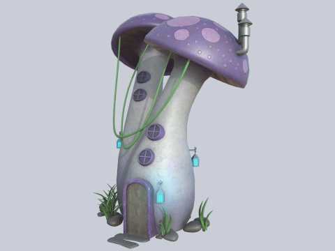 Domek z grzybami Model 3D