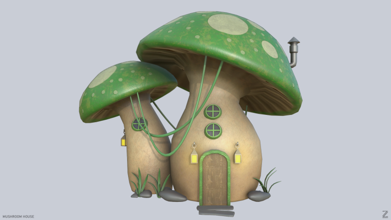 Mushroom house Modelo 3D .c4d .max .obj .3ds .fbx .stl .blend 