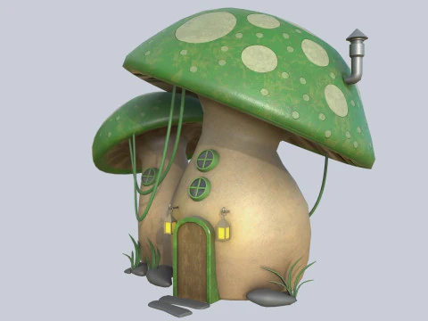Domek z grzybami Model 3D