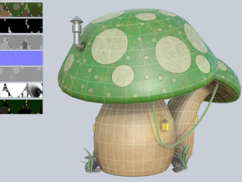 Mushroom house Modelo 3D