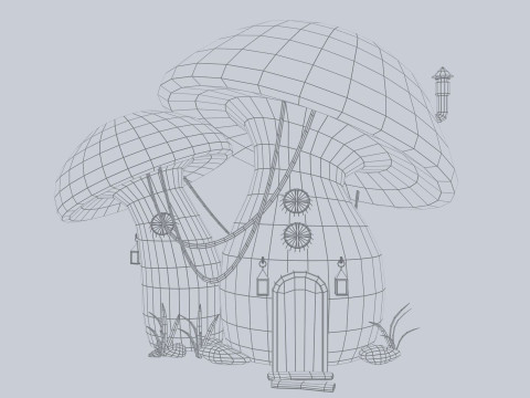 Mushroom house Modelo 3D