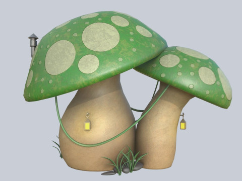Mushroom house Modelo 3D