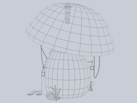 Mushroom house Modelo 3D
